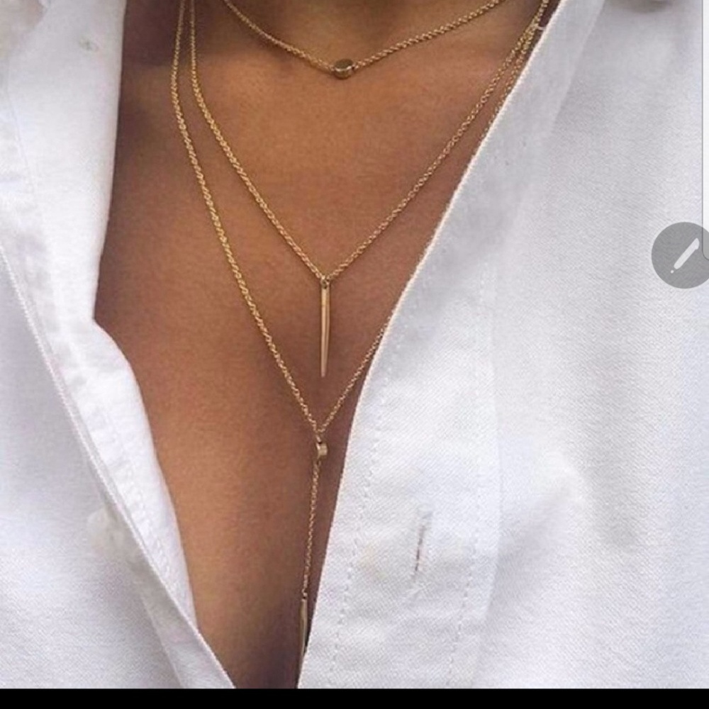 Golden Threads Gold Dainty Layer Choker Necklace - Picture 2 of 3